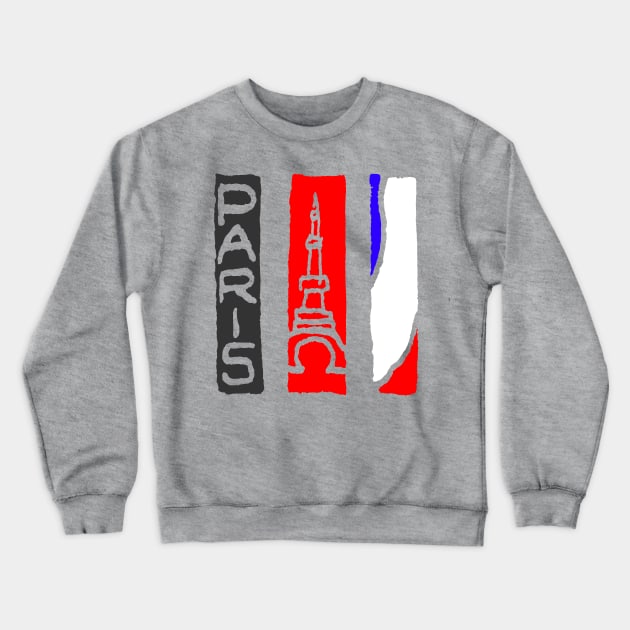 Paris Eiffel-tower French Design Crewneck Sweatshirt by Nikokosmos